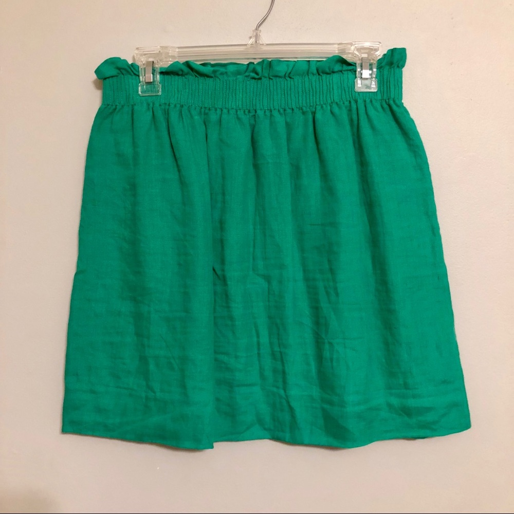 Jcrew Linen Ruffle Skirt
